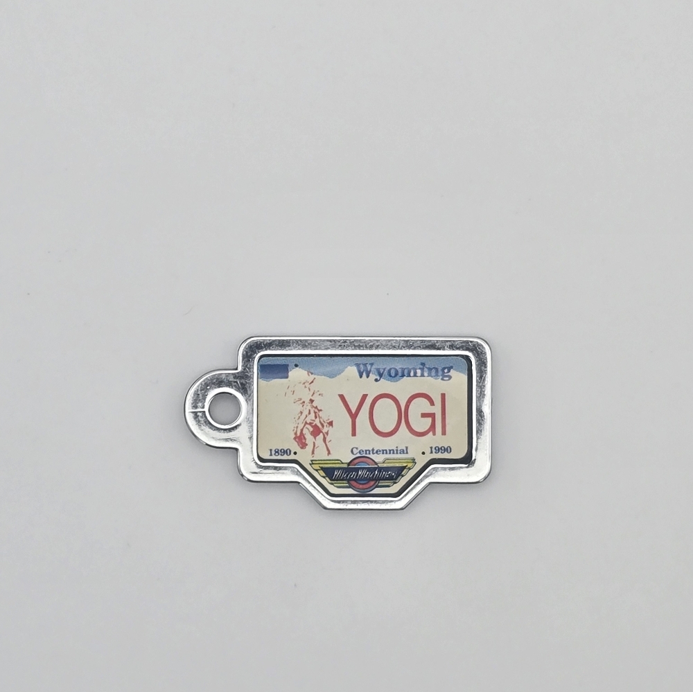 Vintage 1990 Galoob Micro Machines License Plate Wyoming YOGI